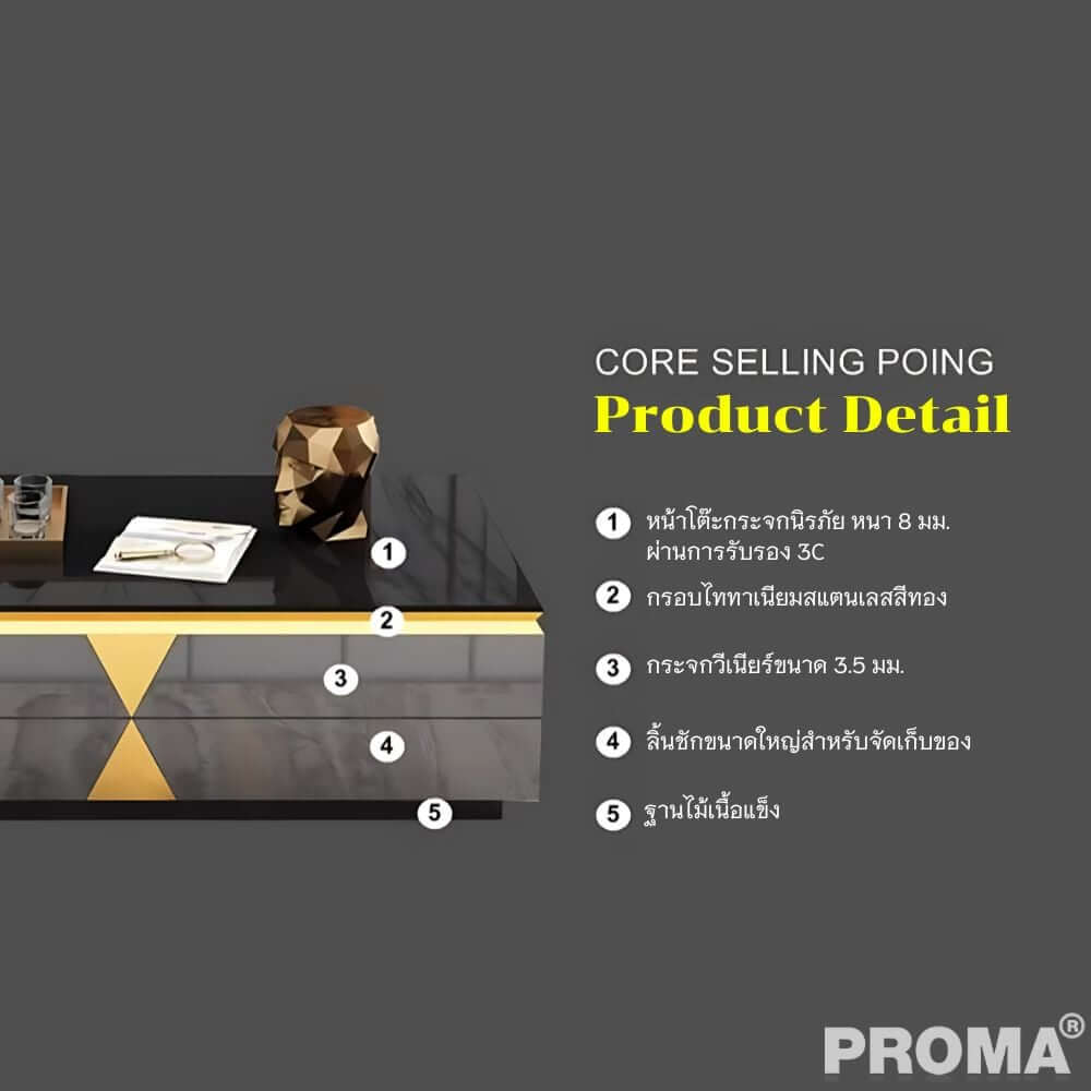 [Pre-order] ตู้วางทีวี PROMA-TVS-05W 200 ซม. สีขาว